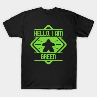 Hello I Am Green Meeple Board Games Addict T-Shirt